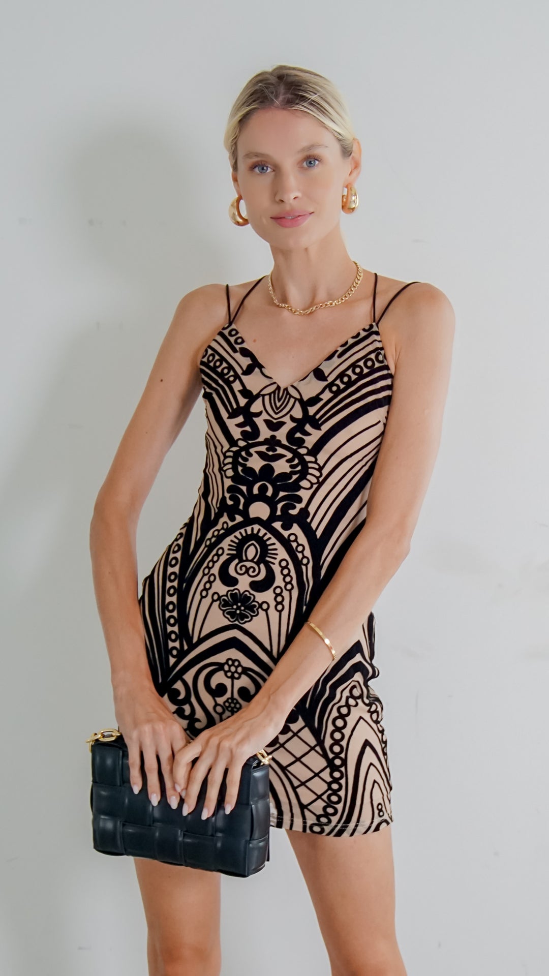 Topanga Mini Abstract Design Dress - Steps New York