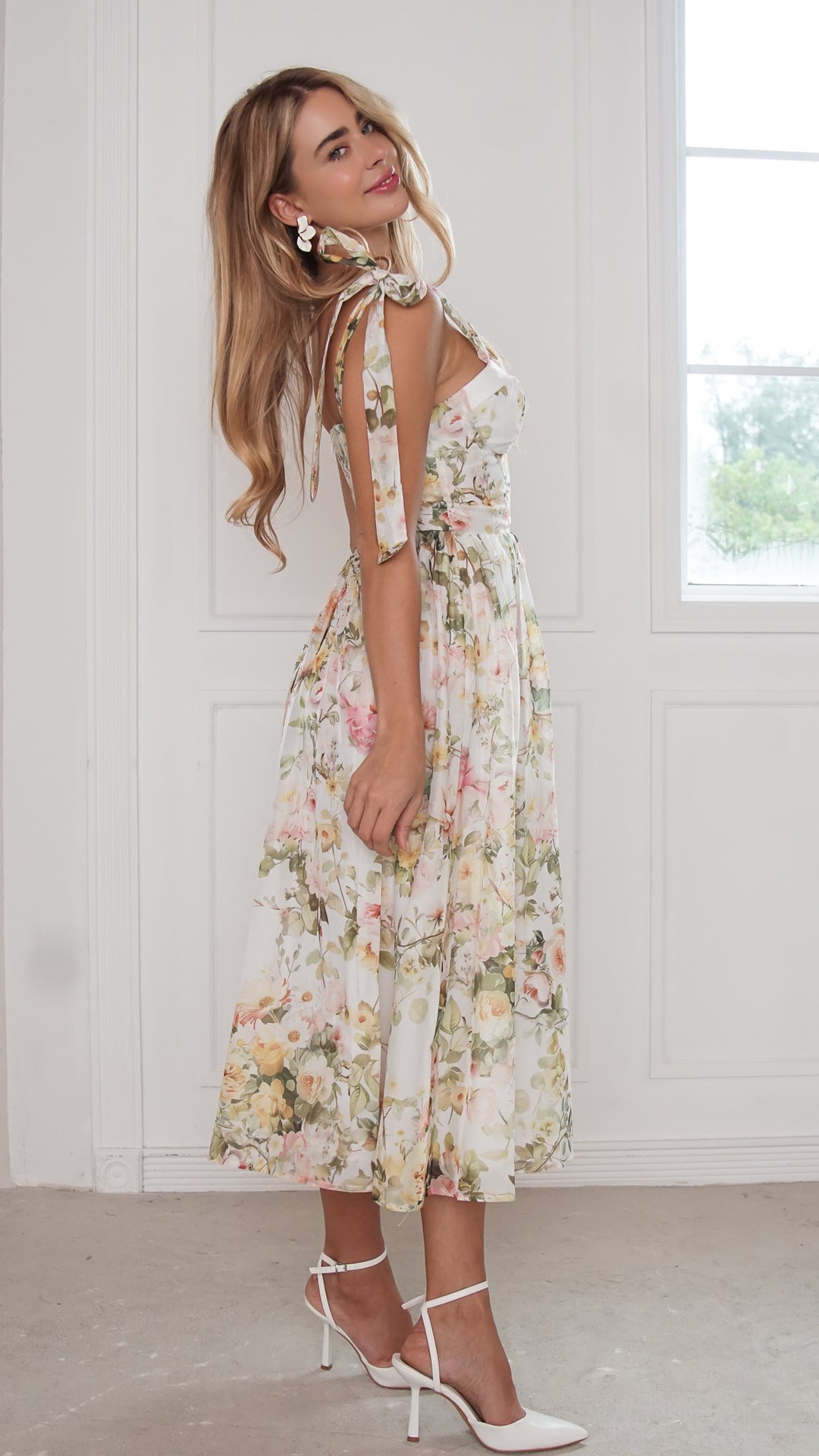 leslie midi dress Leslie Floral Tiered Midi Dress