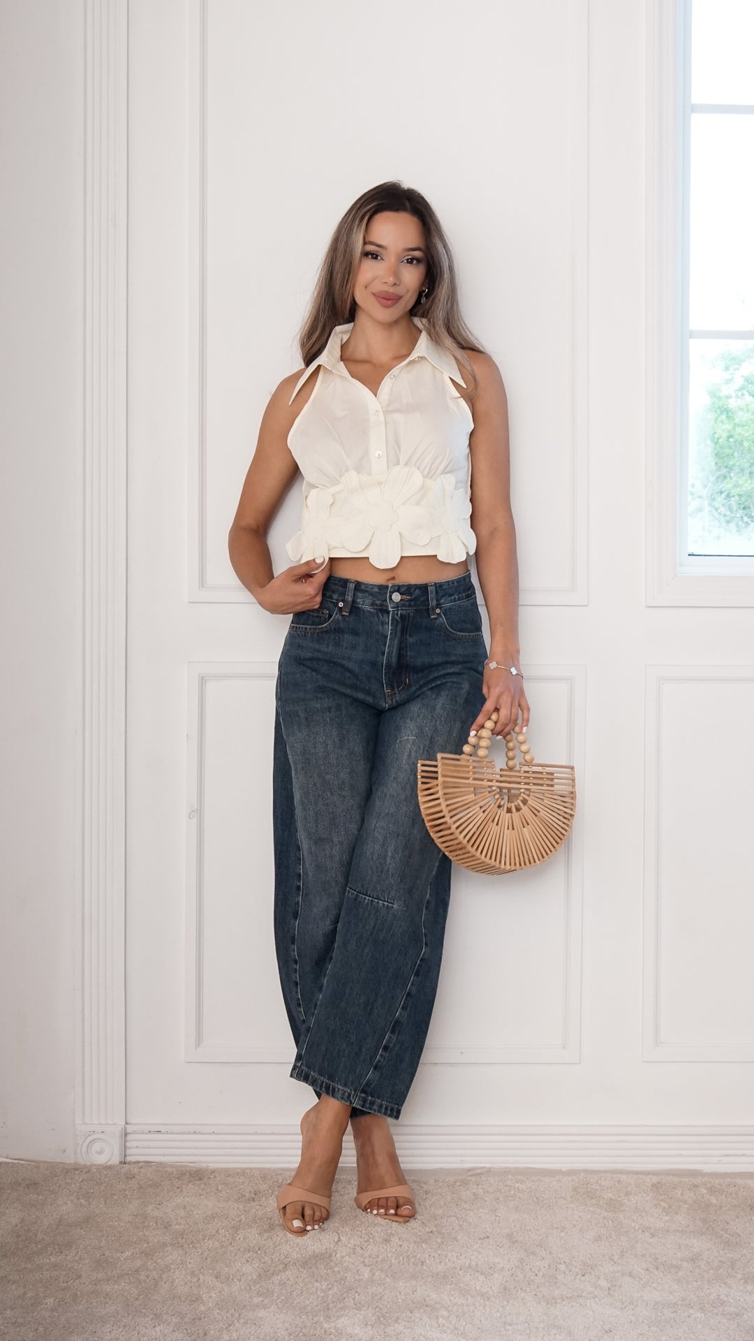front view image 5 of Brielle Barrel Denim Pants