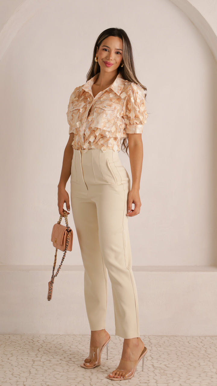 2 image side view_champagne of Miri Pants