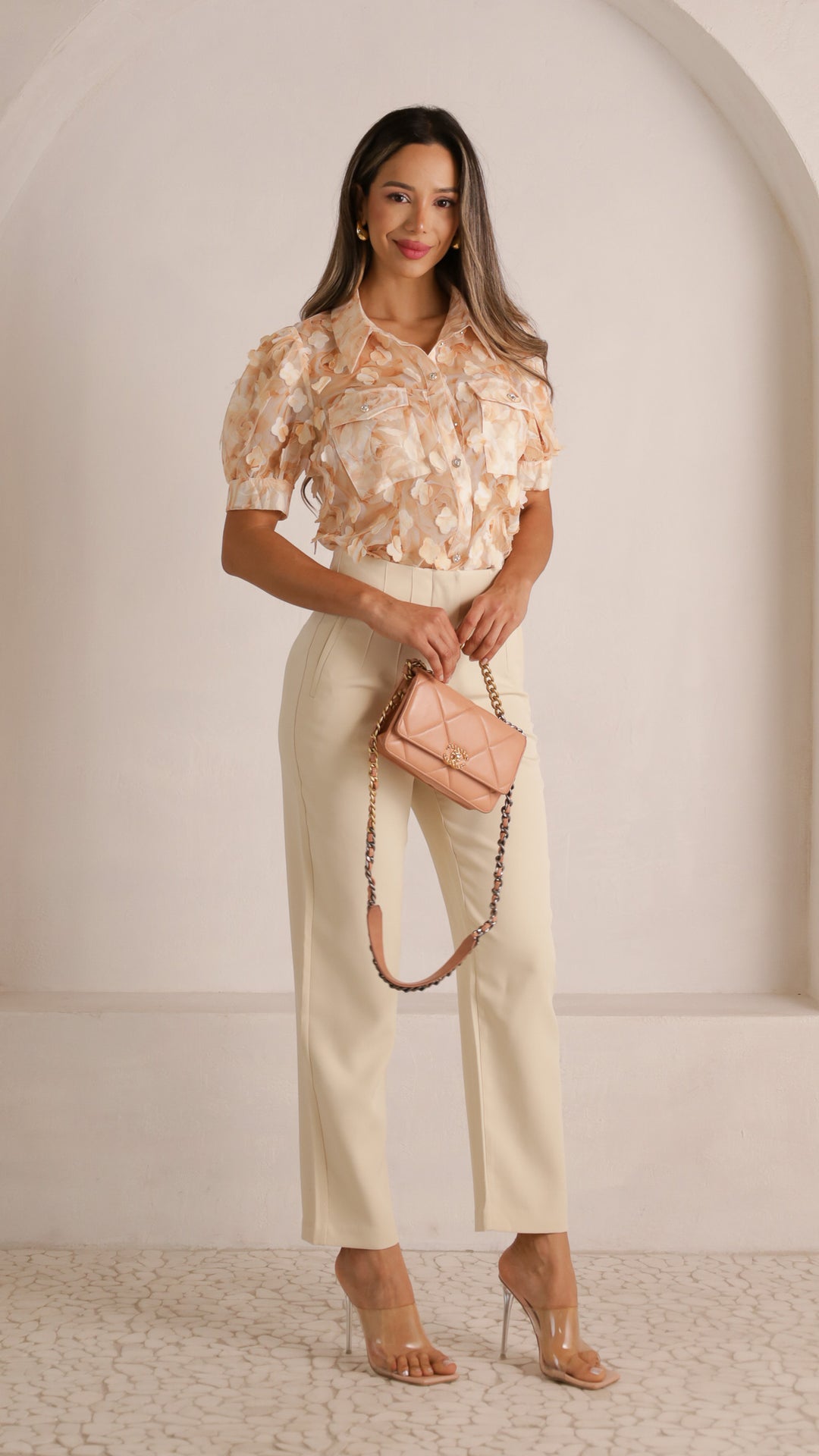 2 image front view_champagne of Miri Pants