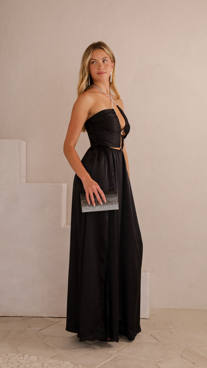 side view image 1 of Liana Satin Maxi Dress