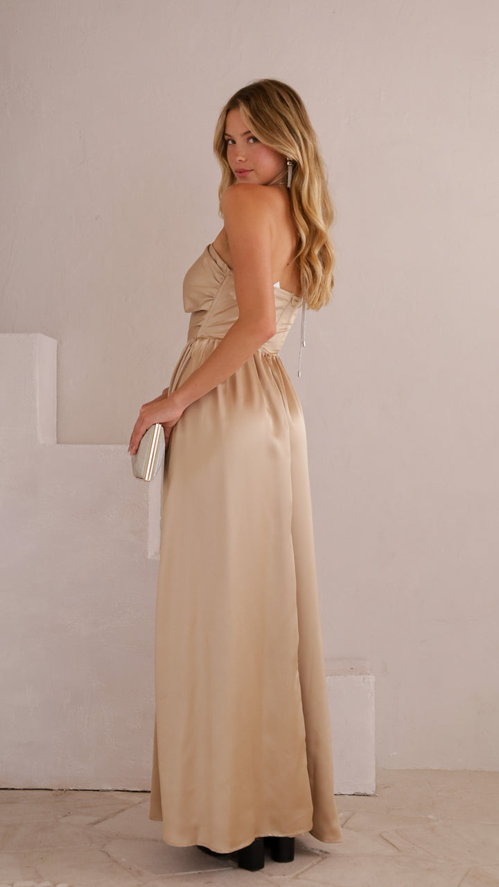 side view image 2 of Liana Satin Maxi Dress