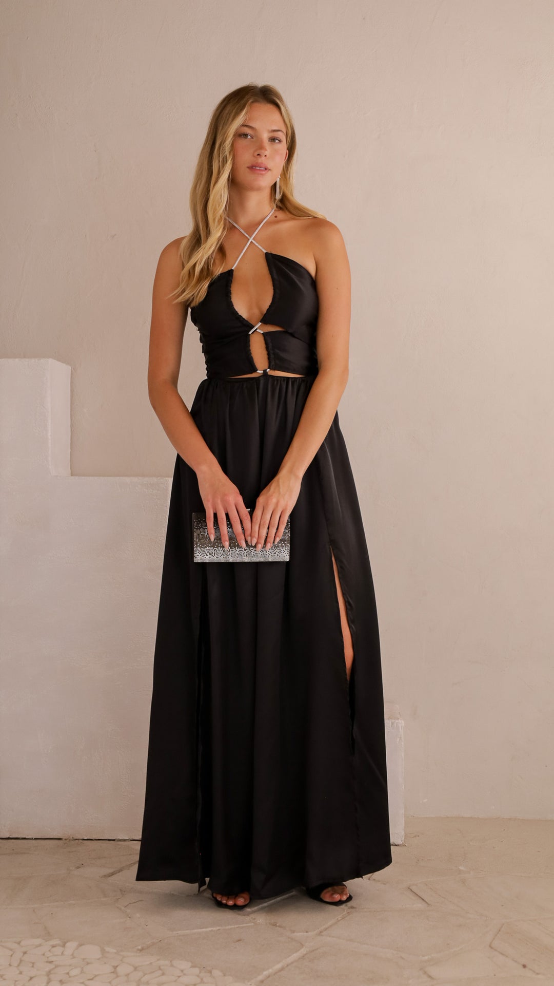 front view image 3 of Liana Satin Maxi Dress