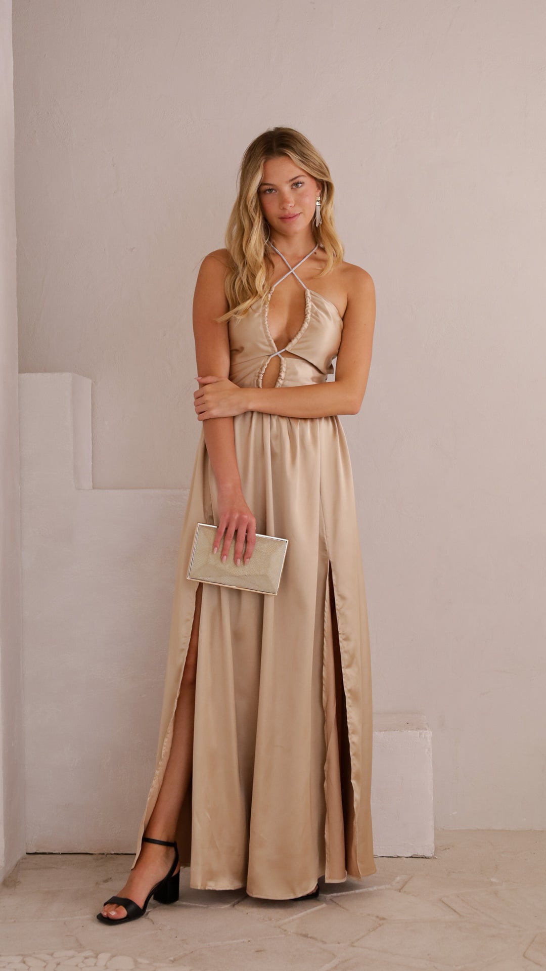 front view image 6 of Liana Satin Maxi Dress