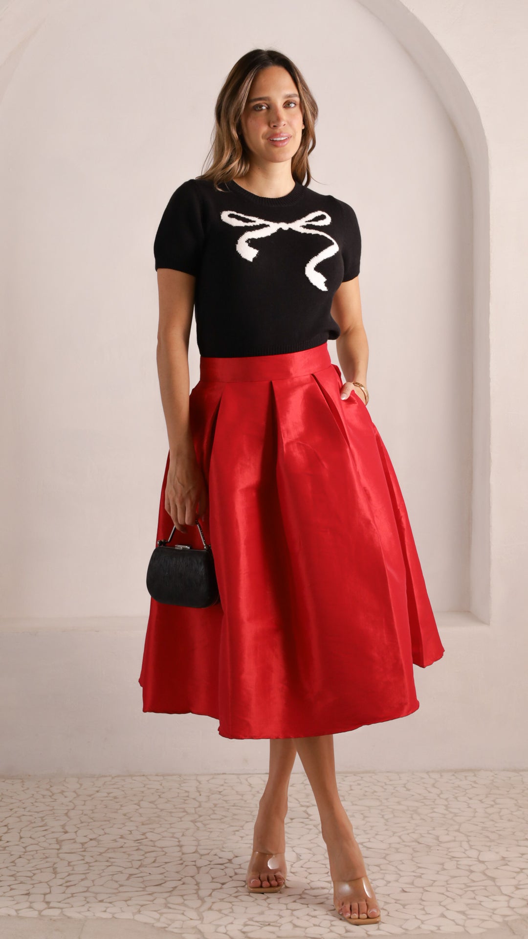 front view image 1 of Lila Pleated Midi Skirt