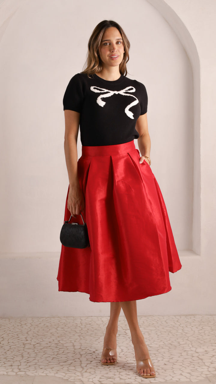 front view image 1 of Lila Pleated Midi Skirt