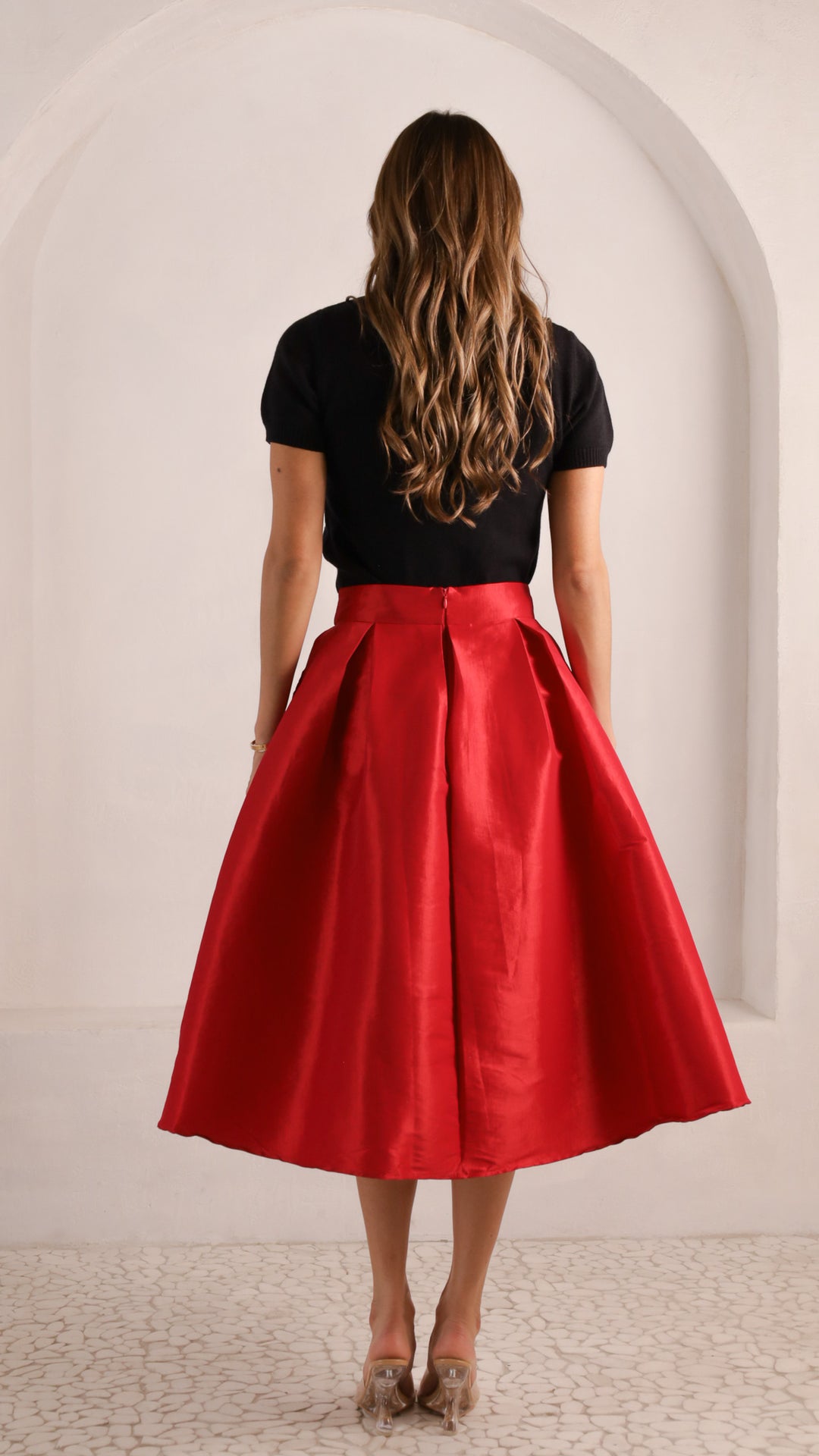 rear view image 1 of Lila Pleated Midi Skirt