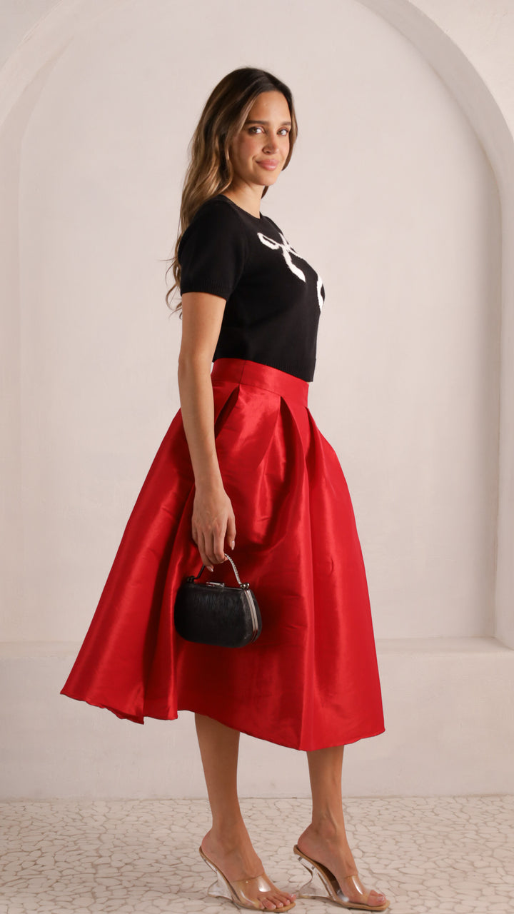side view image 1 of Lila Pleated Midi Skirt