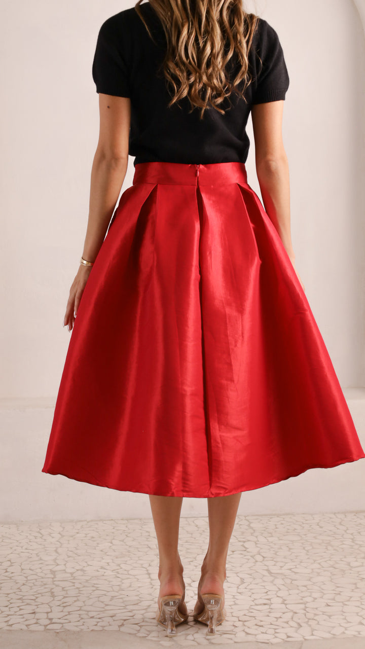 rear view image 2 of Lila Pleated Midi Skirt