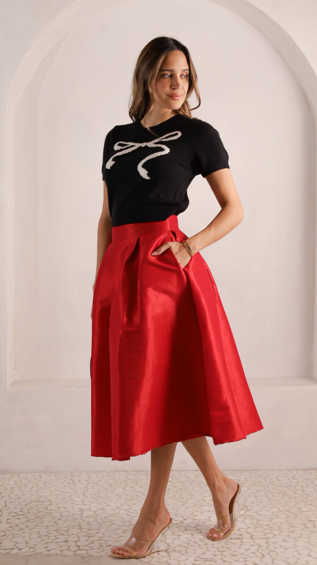 side view image 2 of Lila Pleated Midi Skirt