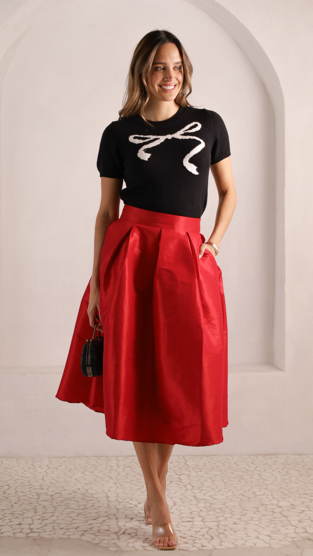 front view image 3 of Lila Pleated Midi Skirt