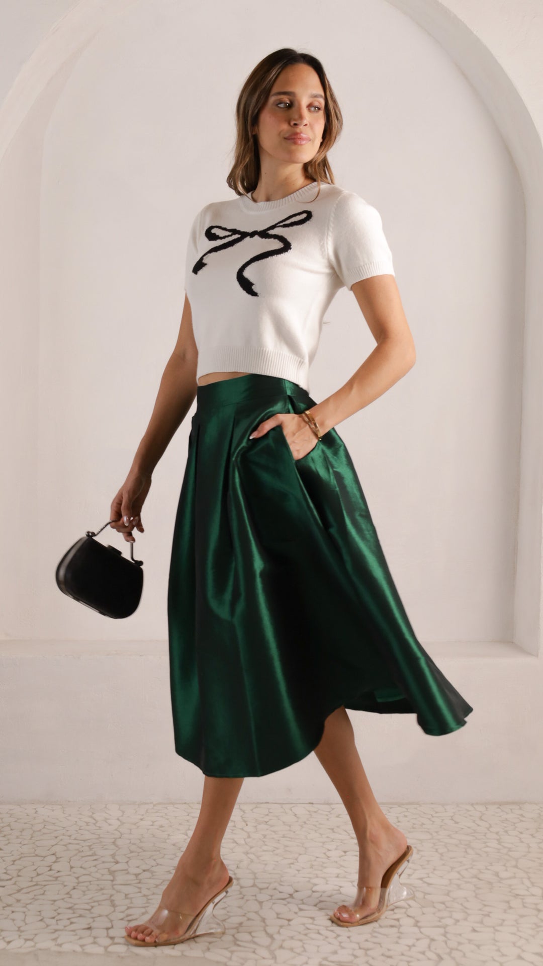 side view image 3 of Lila Pleated Midi Skirt