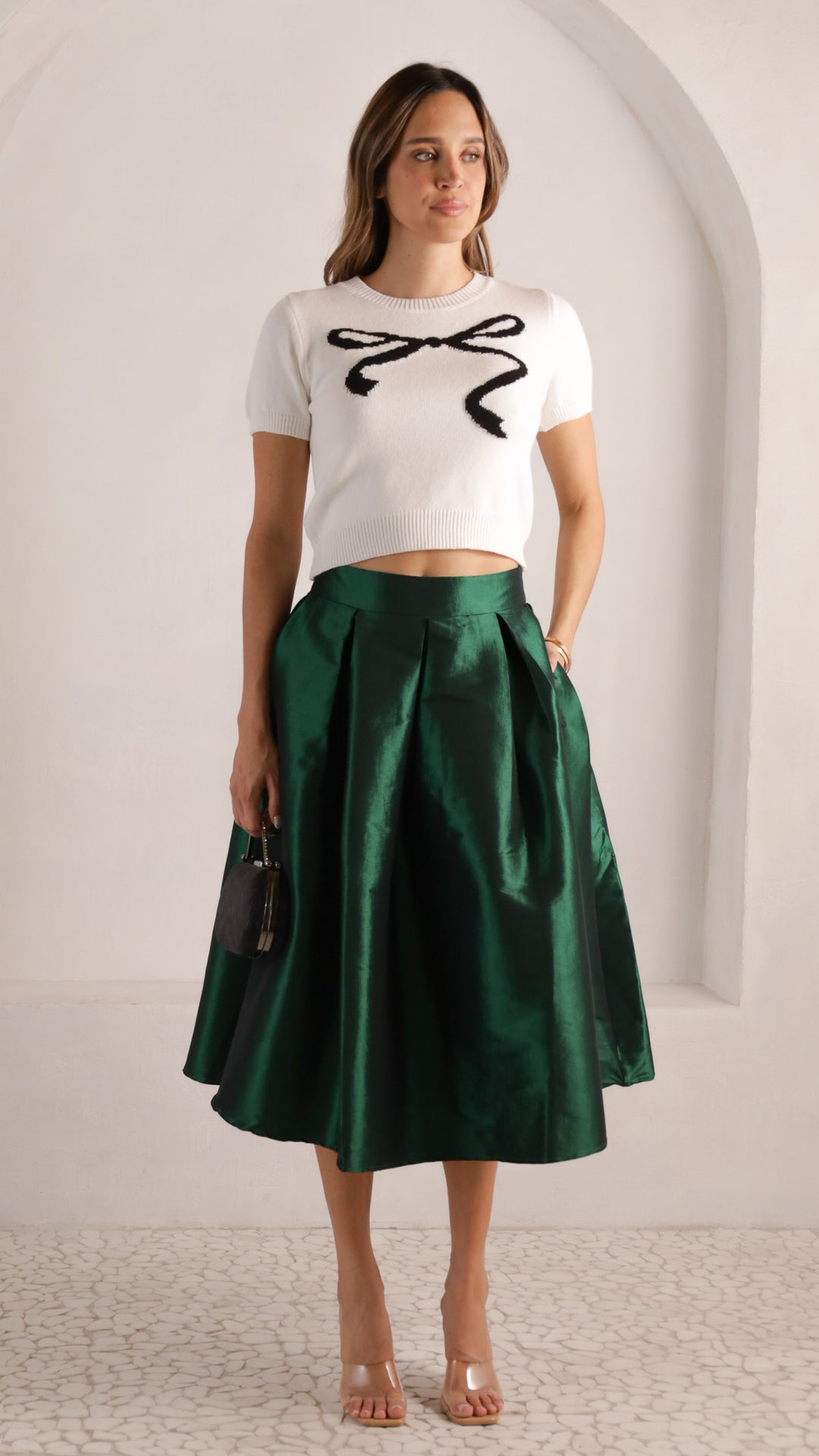 front view image 4 of Lila Pleated Midi Skirt