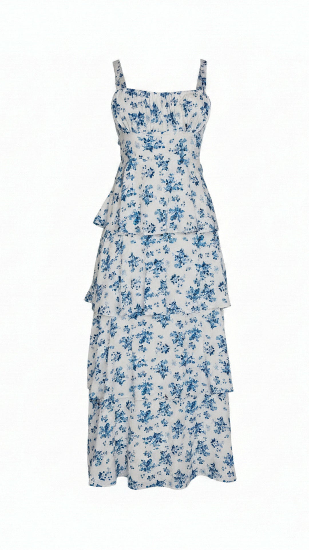 front view image 1 of Luciana Tiered Floral Midi Dress