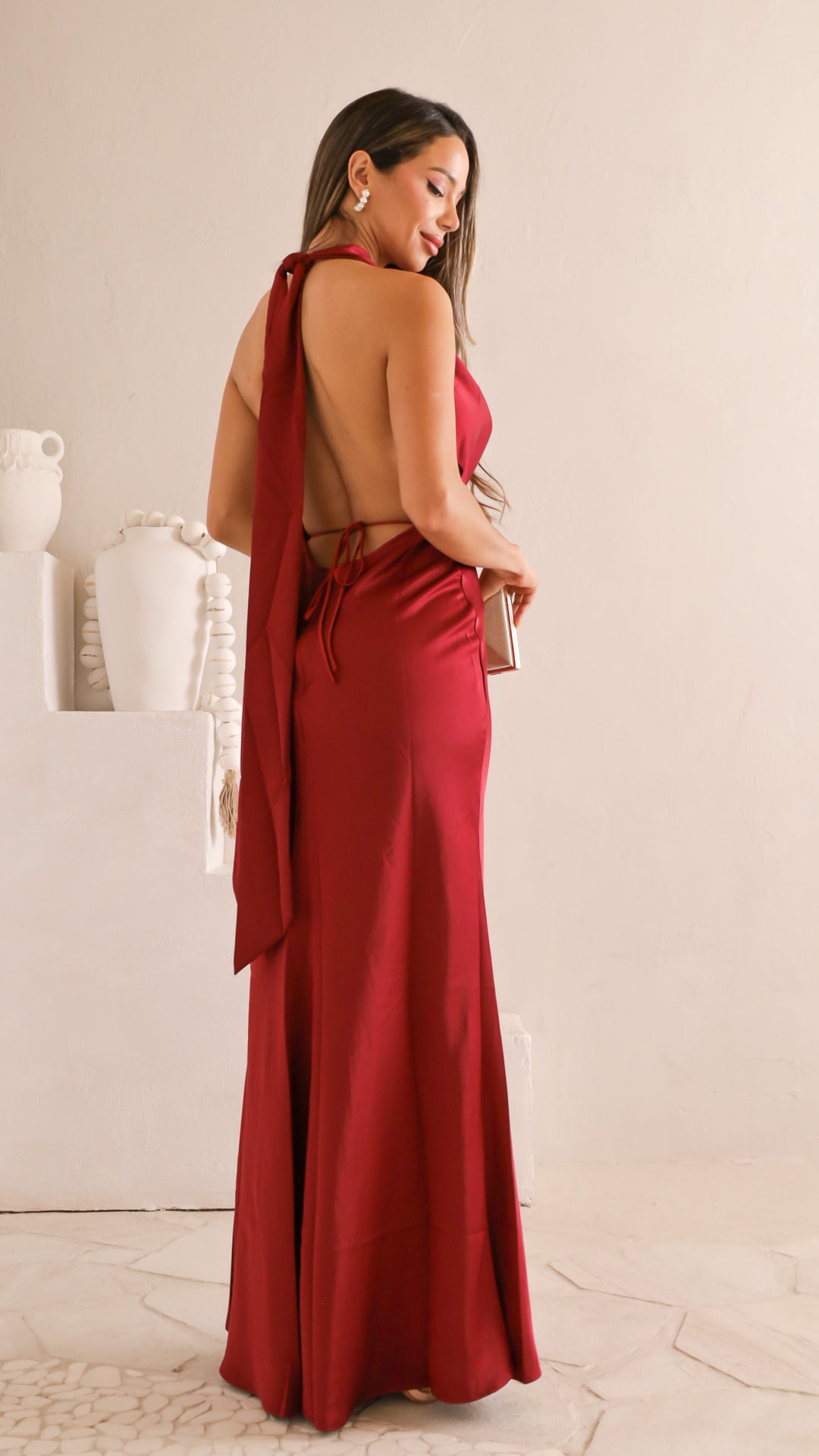 rear view image 1 of Amara Satin Gown