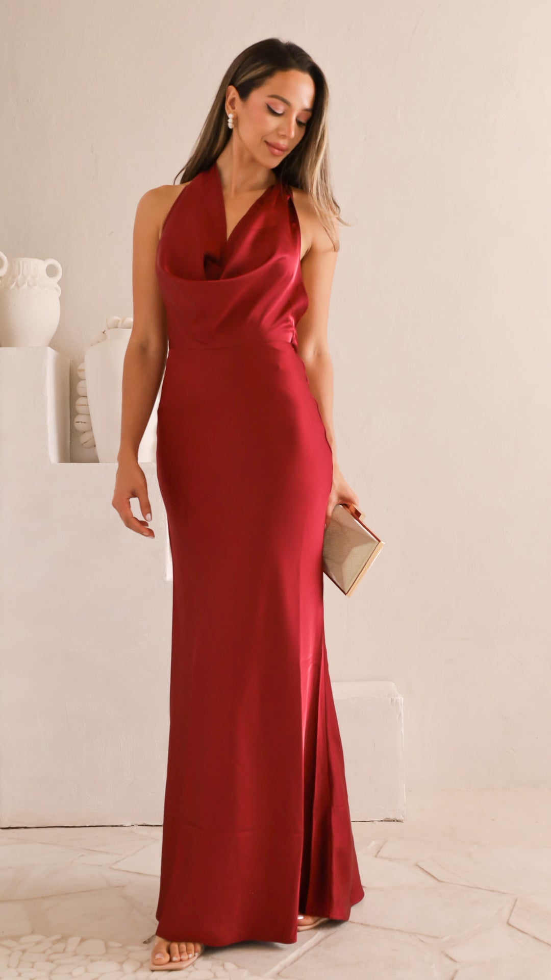 front view image 2 of Amara Satin Gown