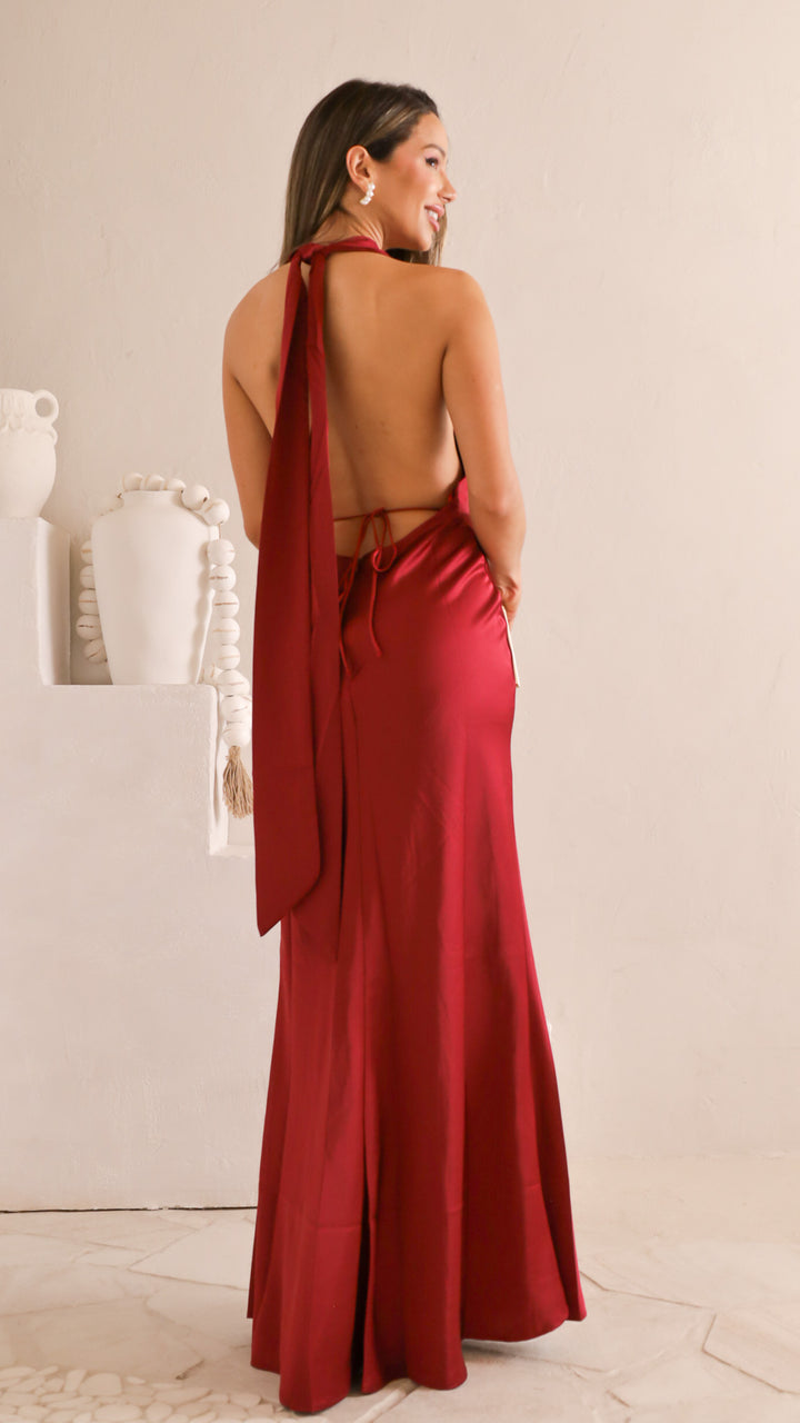 rear view image 2 of Amara Satin Gown