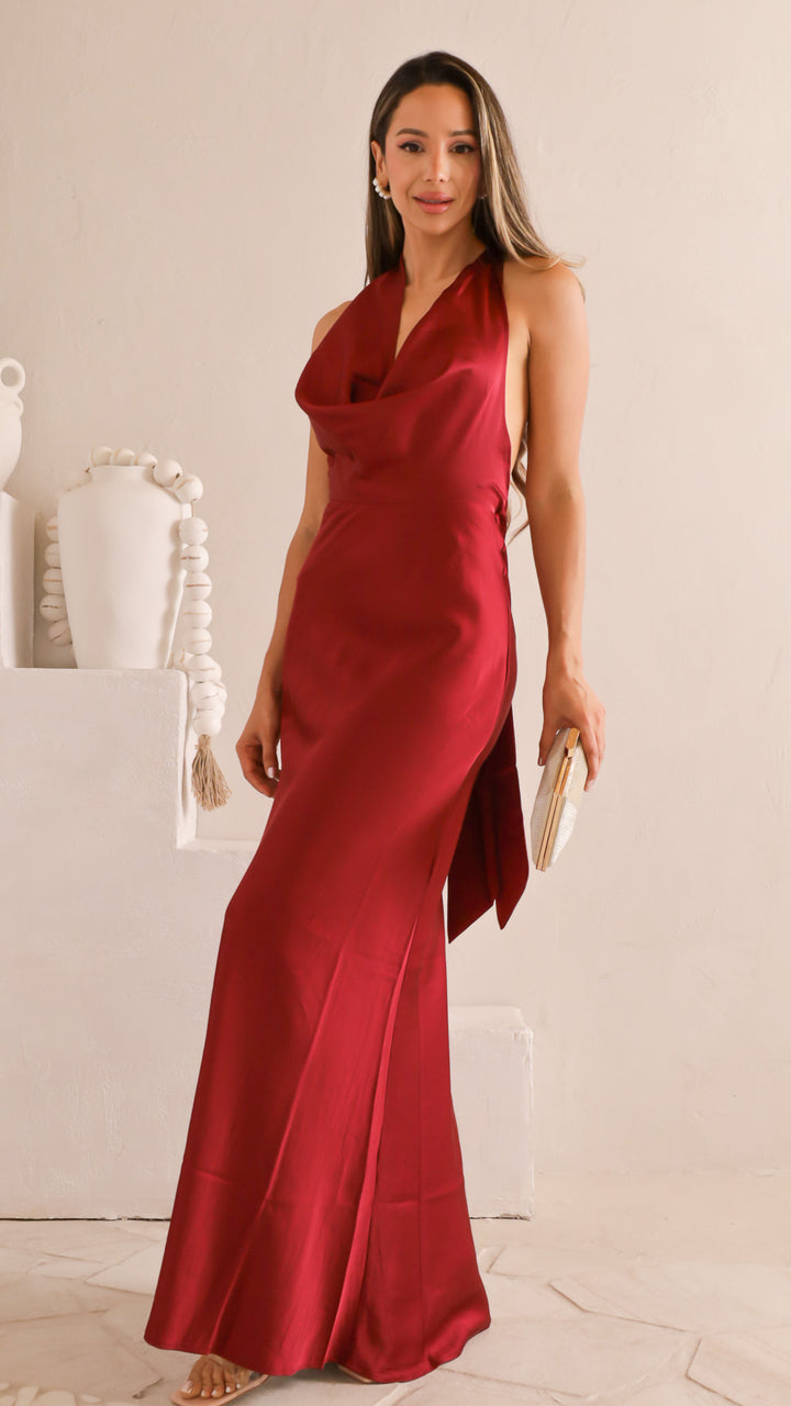 side view image 2 of Amara Satin Gown