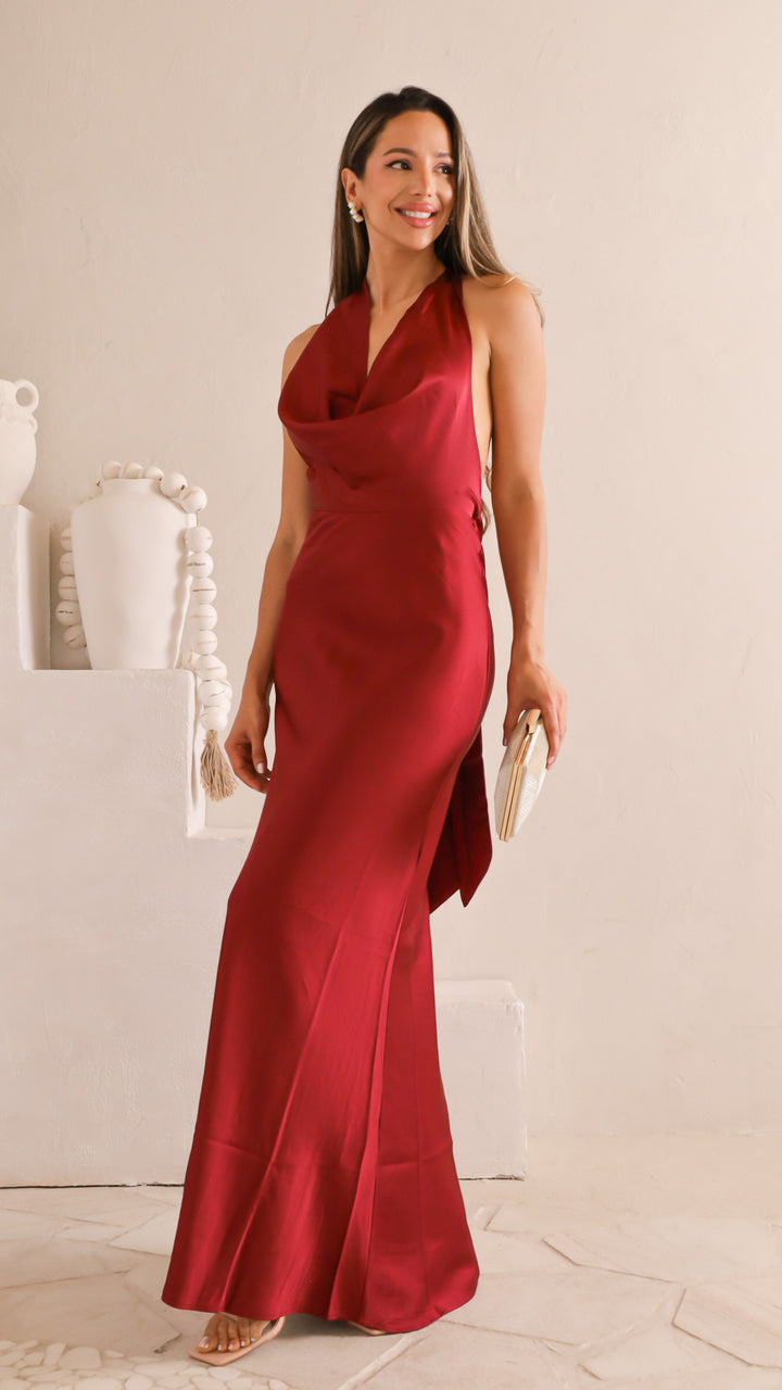 side view image 3 of Amara Satin Gown