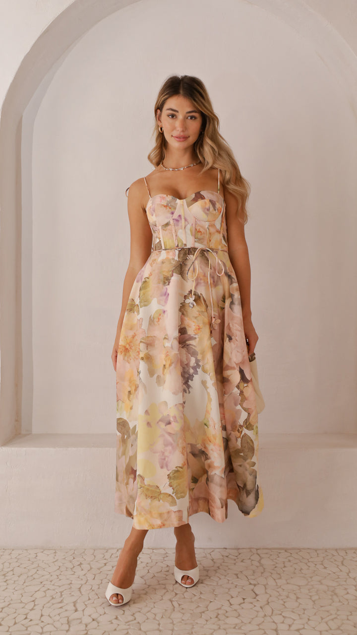 copy image front view_ivory of Fiorella Midi Dress