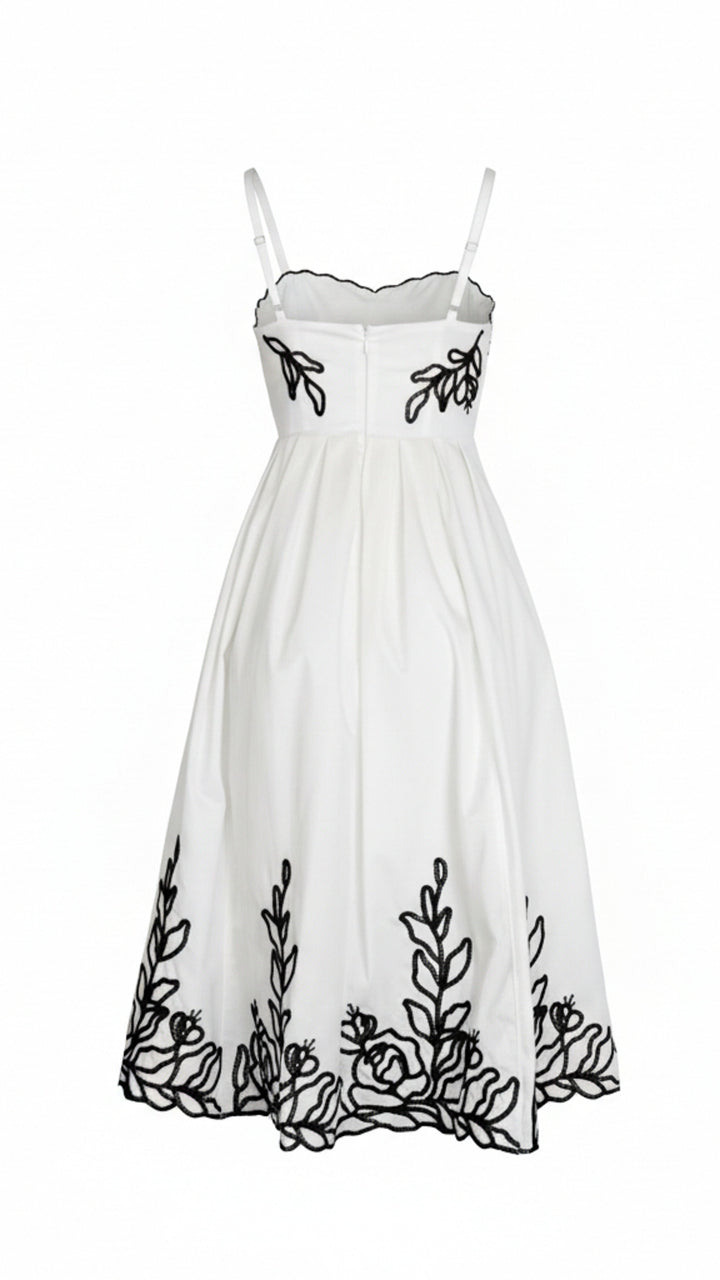 rear view image 1 of Elara Embroidered Midi Dress