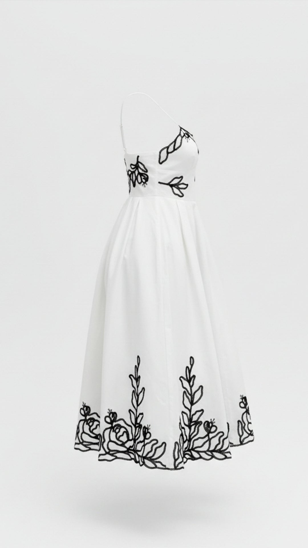 side view image 1 of Elara Embroidered Midi Dress