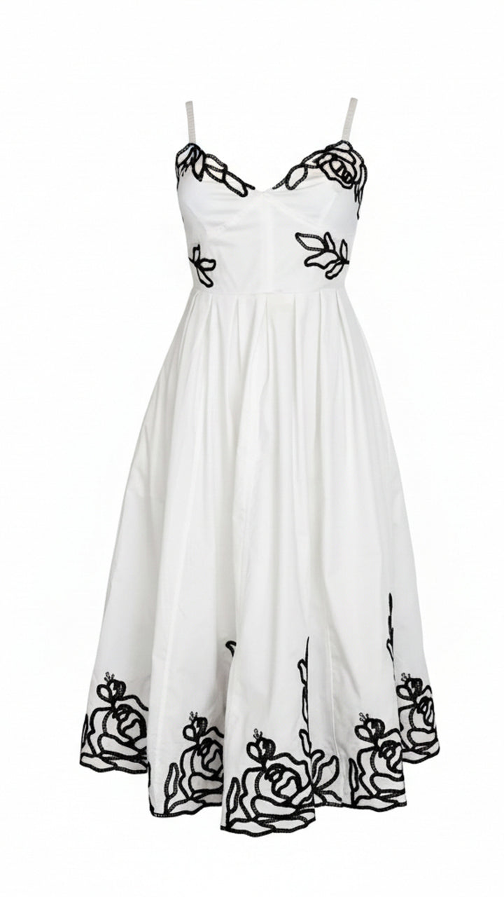 front view image 2 of Elara Embroidered Midi Dress
