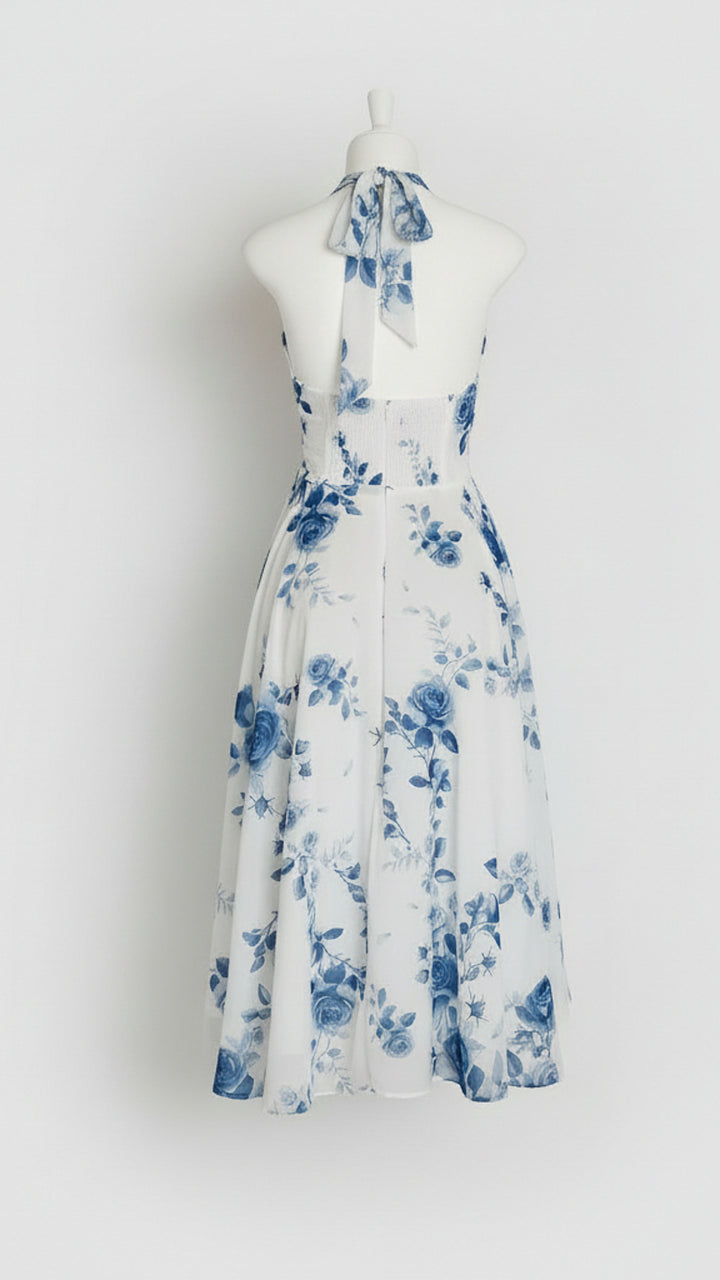 rear view image 1 of Maribel Floral Halter Midi Dress