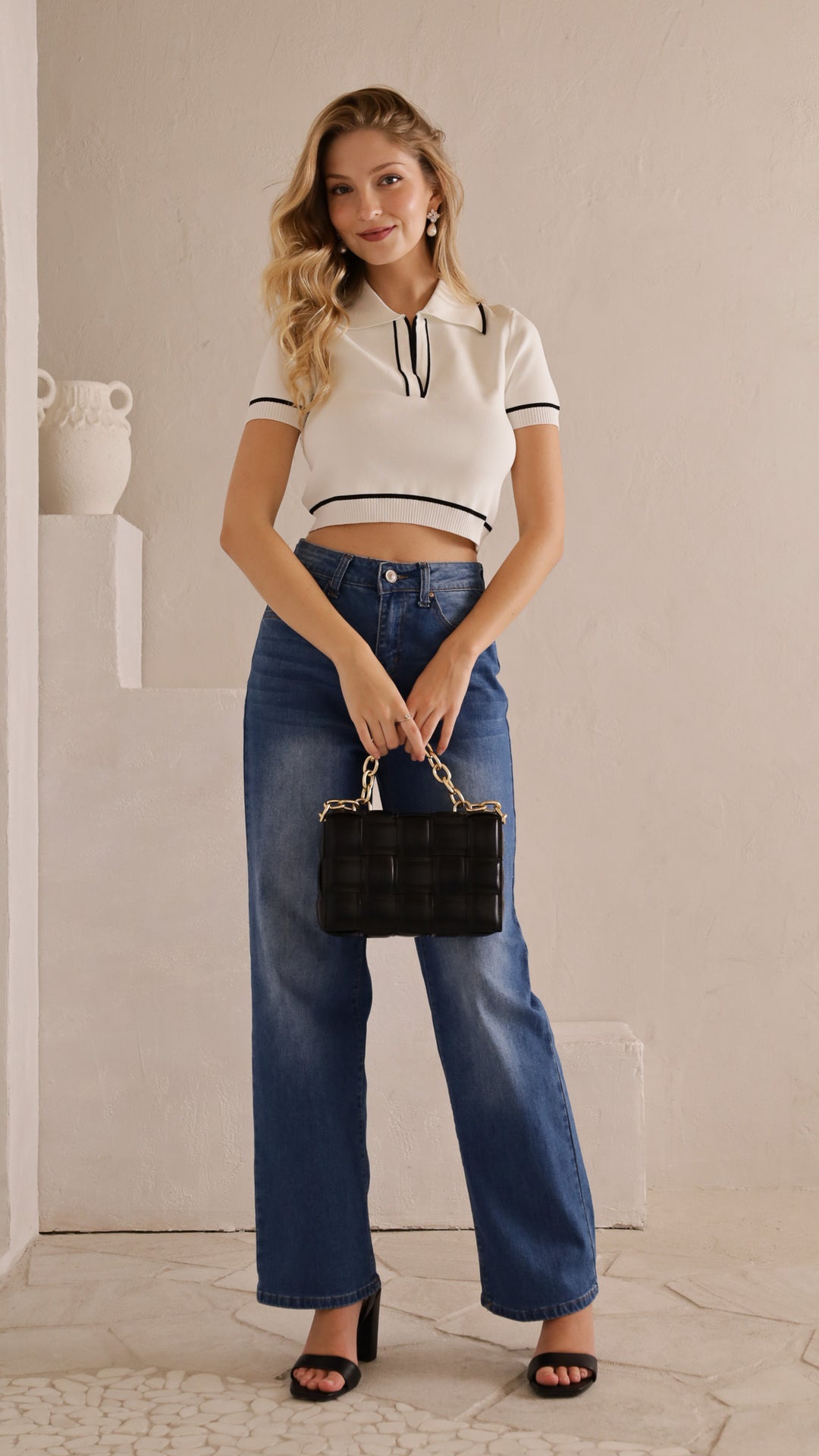 front view image 1 of Soria Polo Crop Top