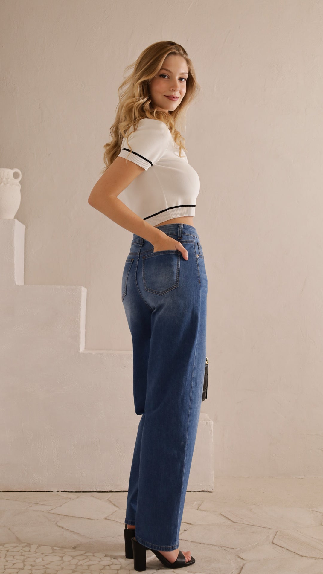 side view image 1 of Soria Polo Crop Top