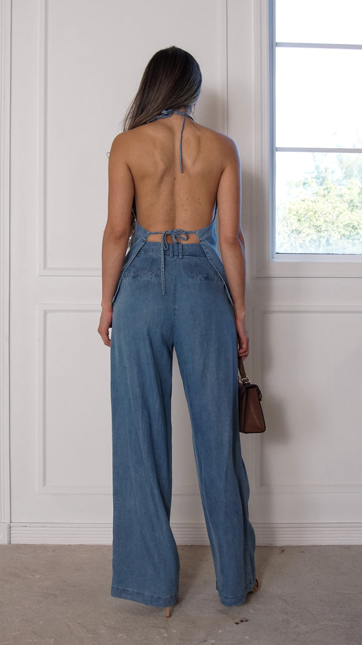 rear view image 2 of Arielle Denim Halter Vest