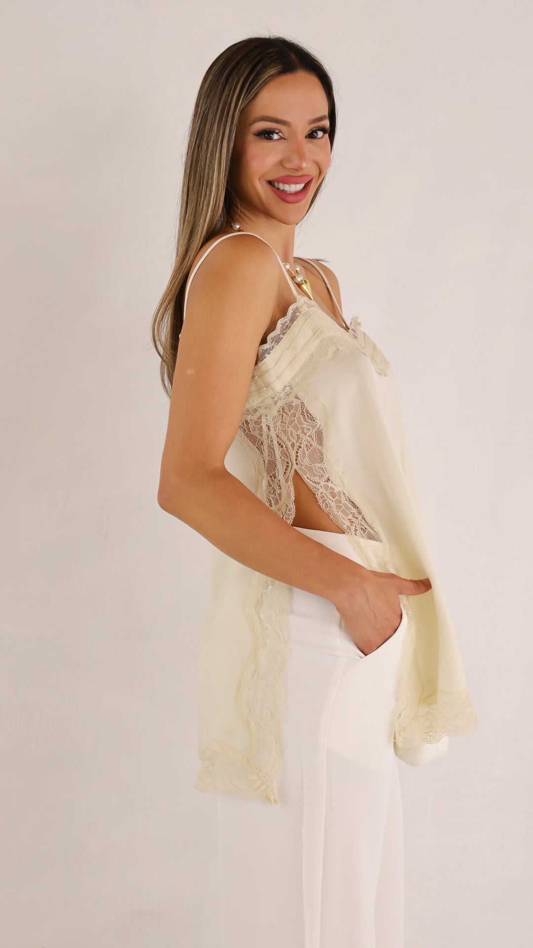 side view image 1 of Sab Lace Top