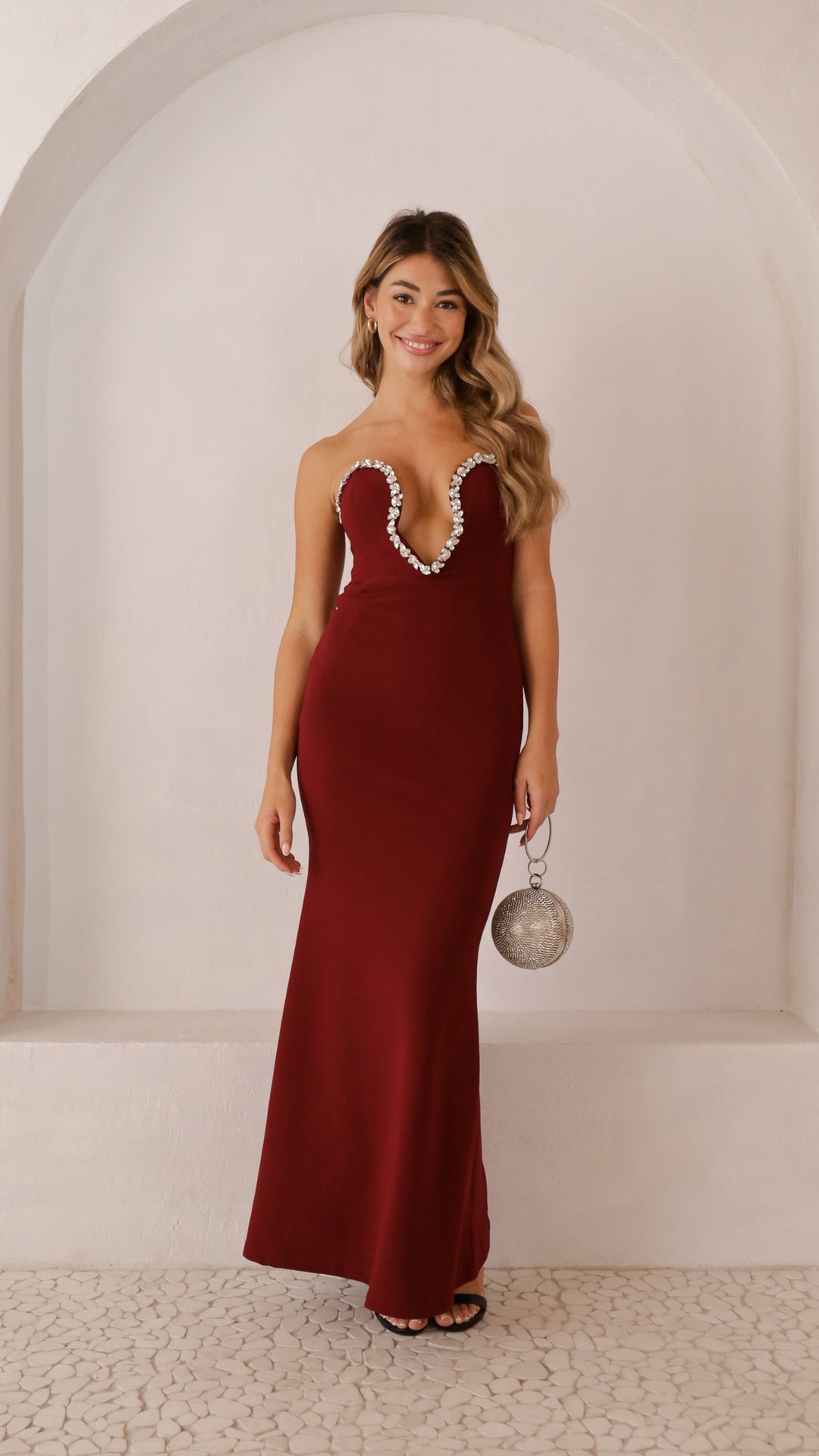 copy image front view_cherryred of Sandi Maxi Dress