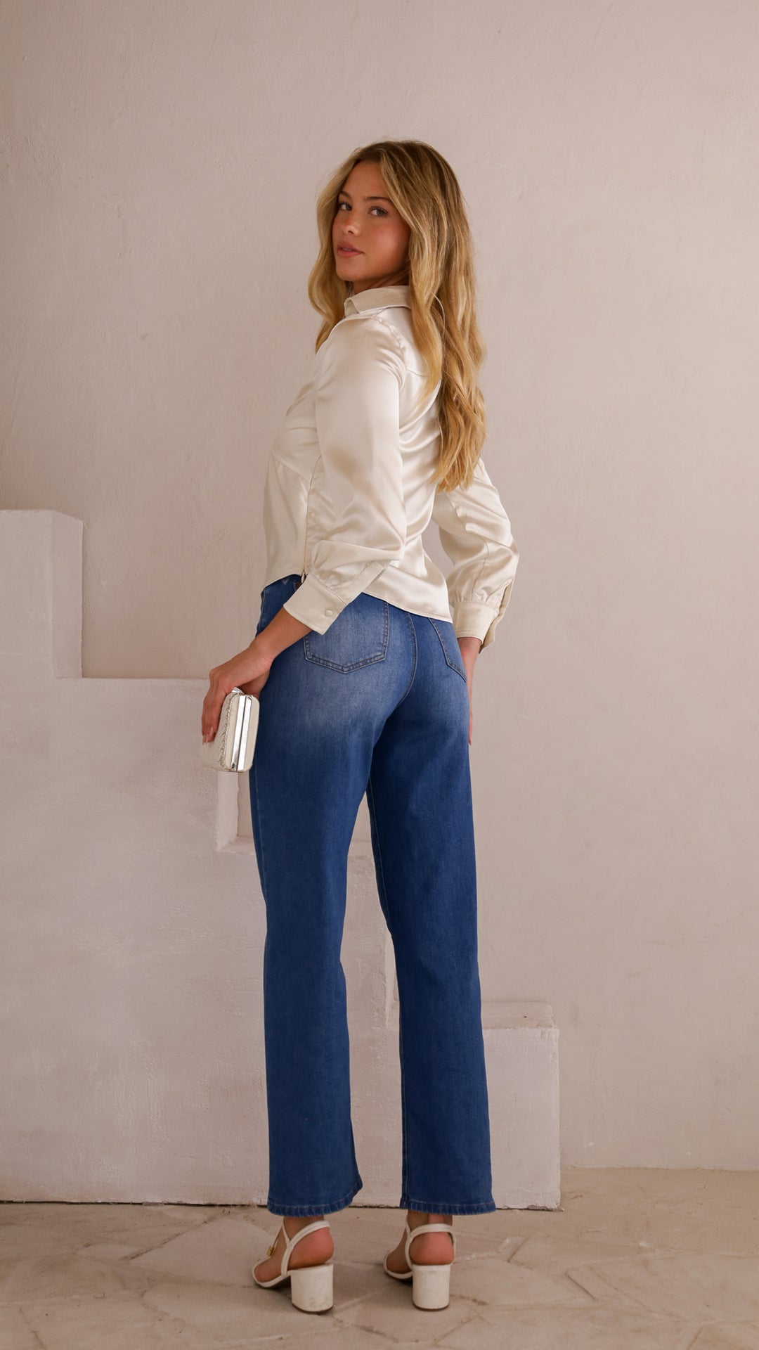 side view image 2 of Alina Satin Tie Top