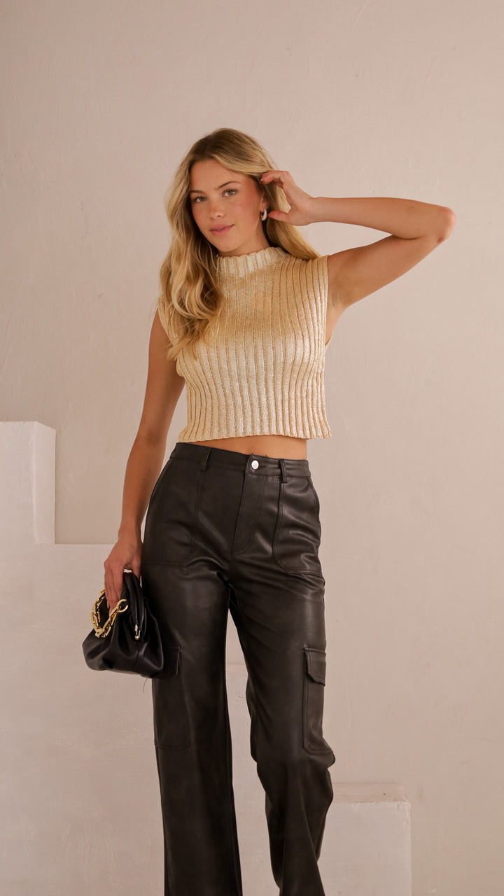 front view image 2 of Kaia Metallic Knit Top