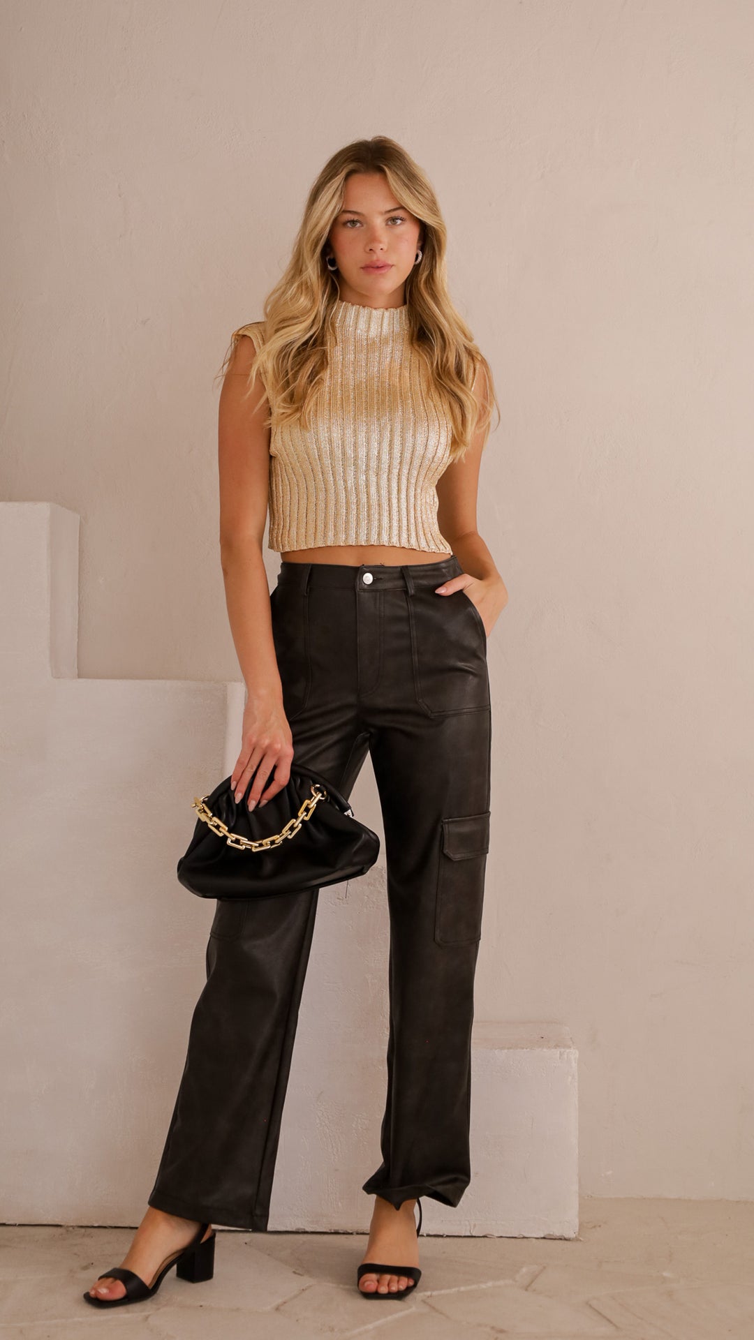 front view image 5 of Kaia Metallic Knit Top