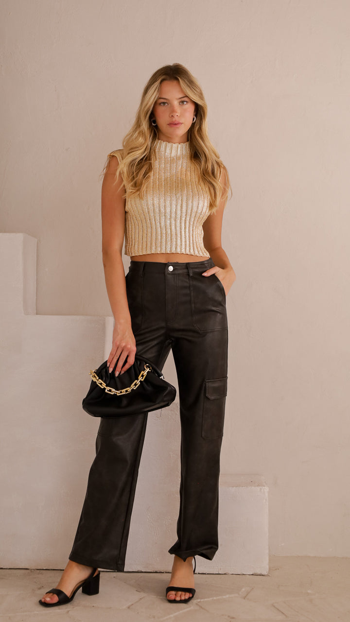 front view image 5 of Kaia Metallic Knit Top