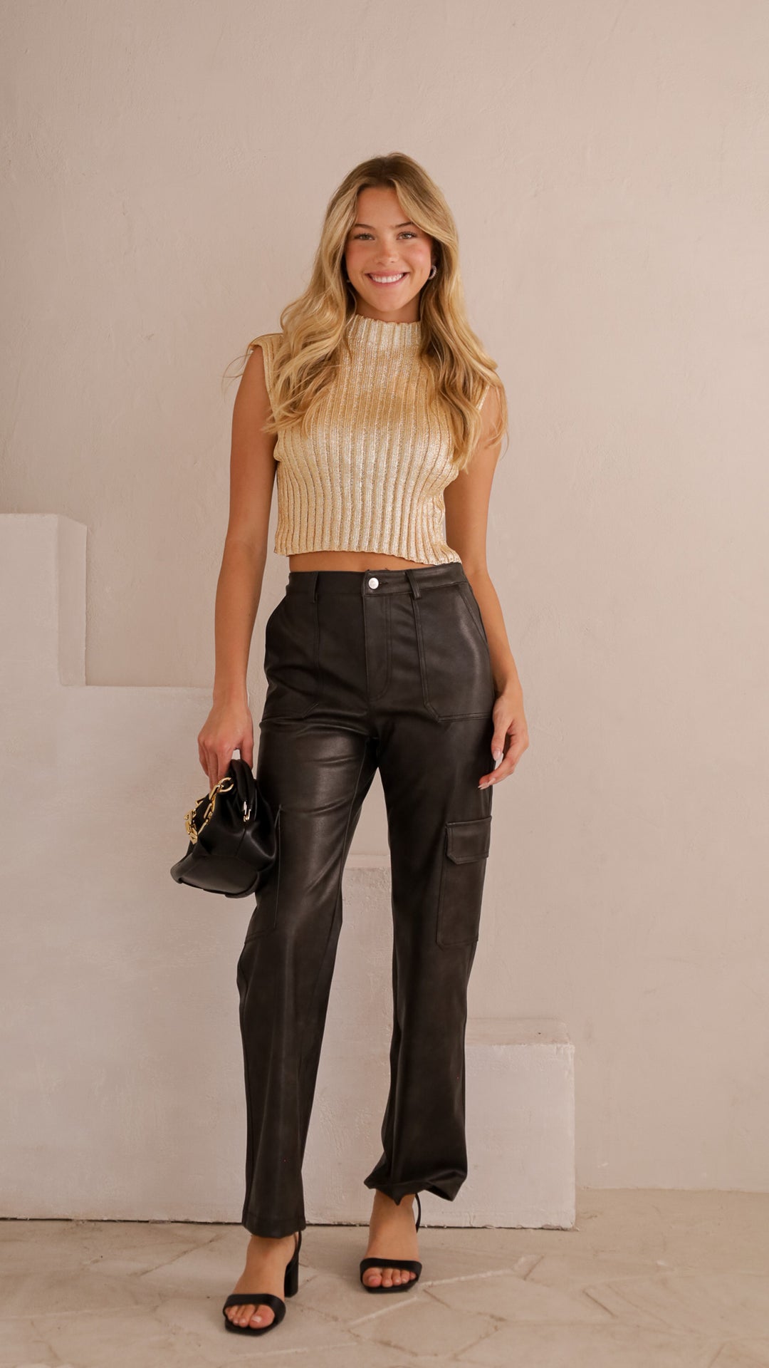 front view image 7 of Kaia Metallic Knit Top