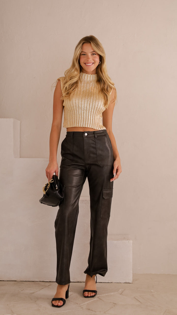 front view image 7 of Kaia Metallic Knit Top