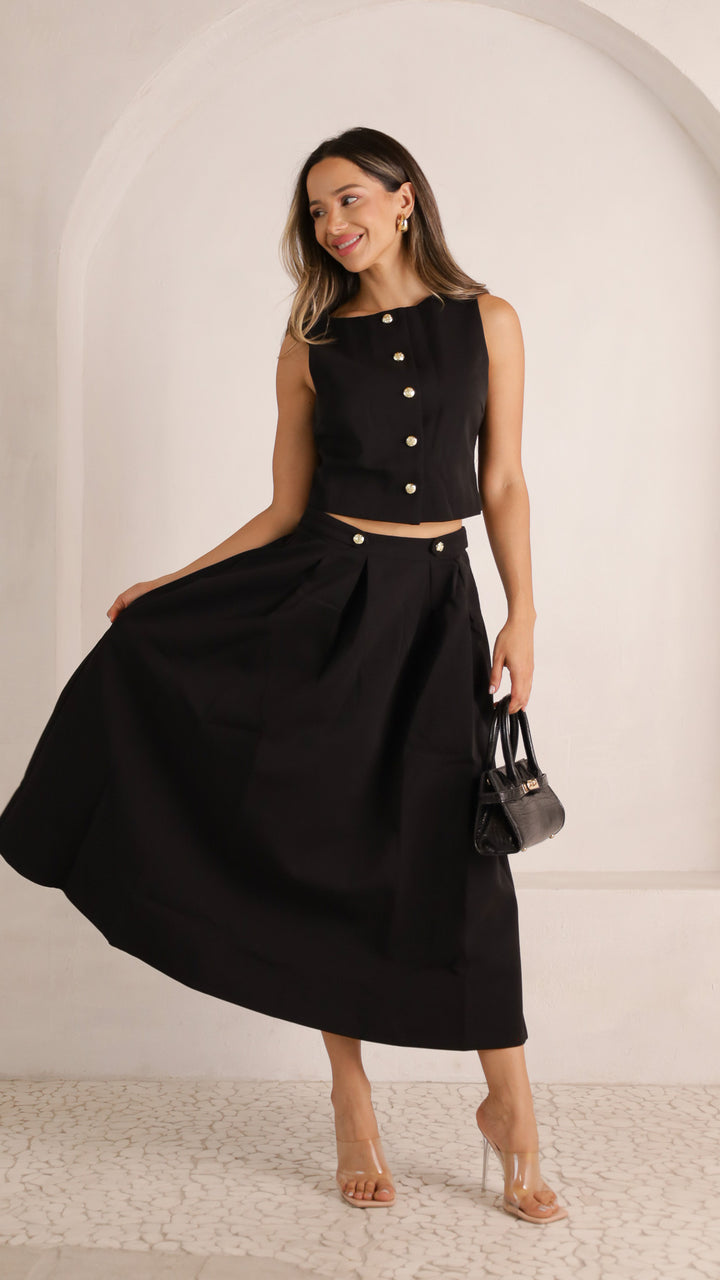 2 image front view_black of Enyel Skirt