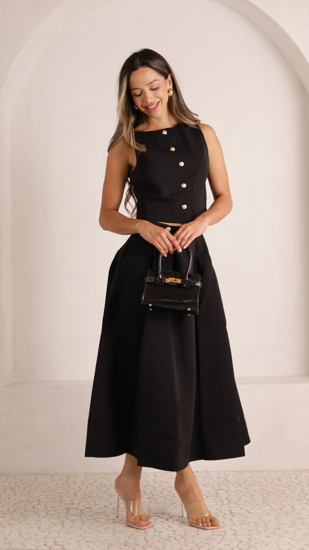 2 image front view_black of Enyel Skirt