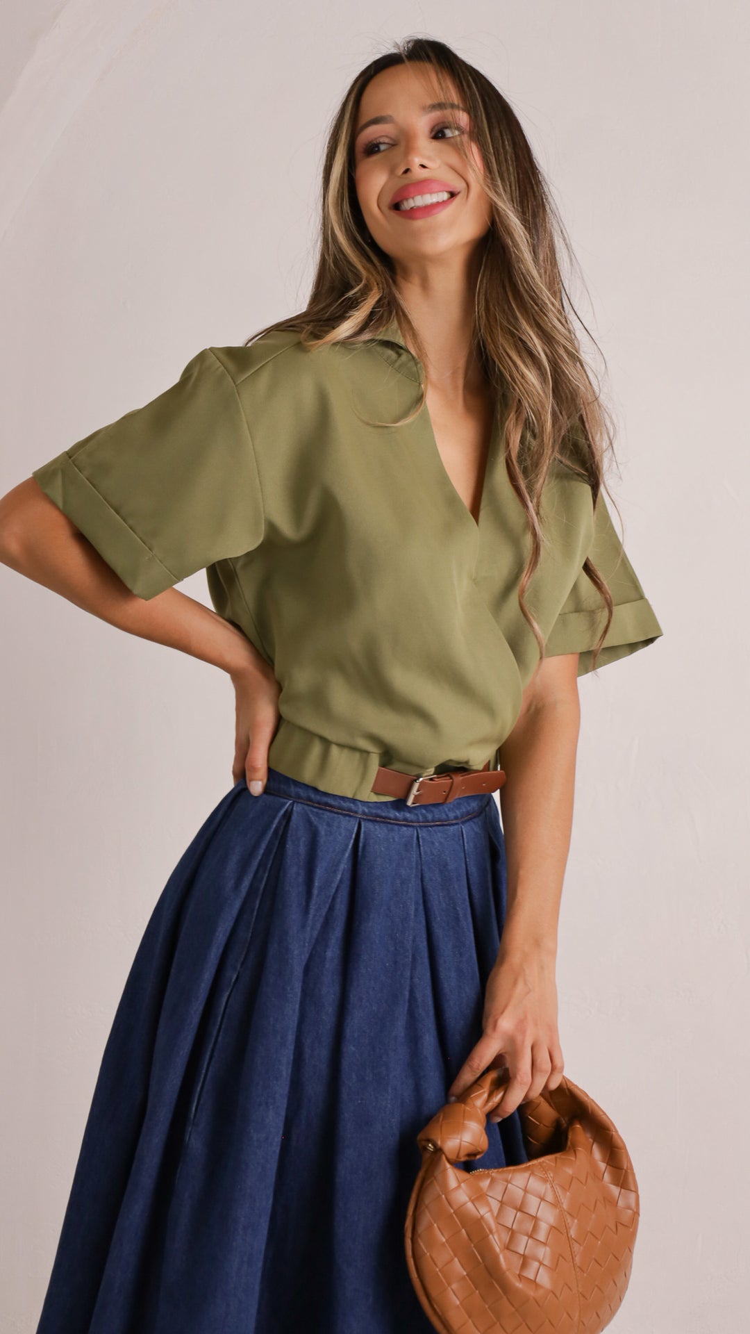 2 image front view_denim of Yesleny Skirt