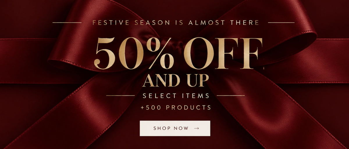 50% off and up banner 