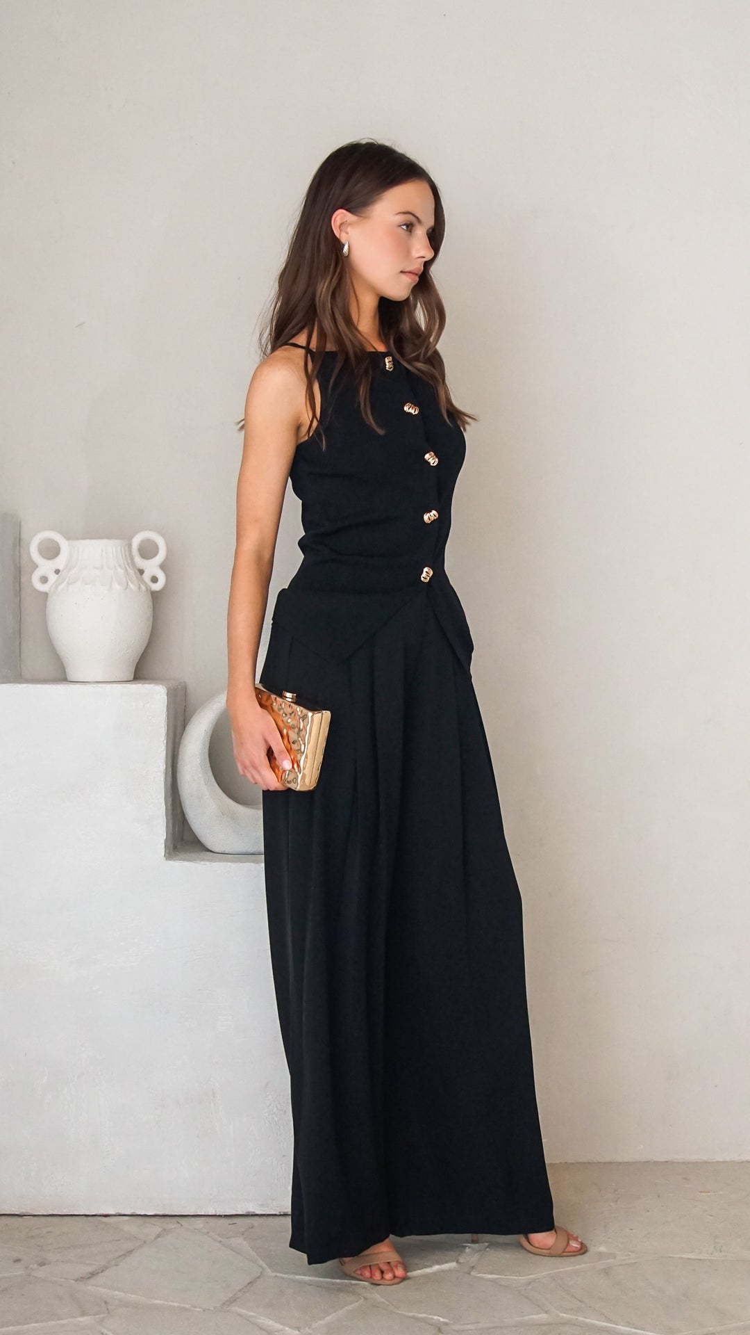 side view image 1 of Eloria Button Top