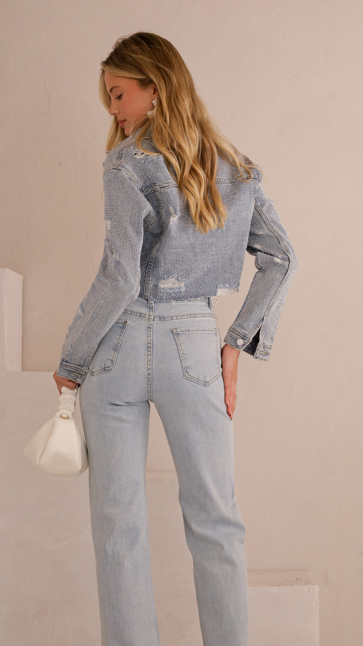 rear view image 1 of Liora Rhinestone Denim Jacket