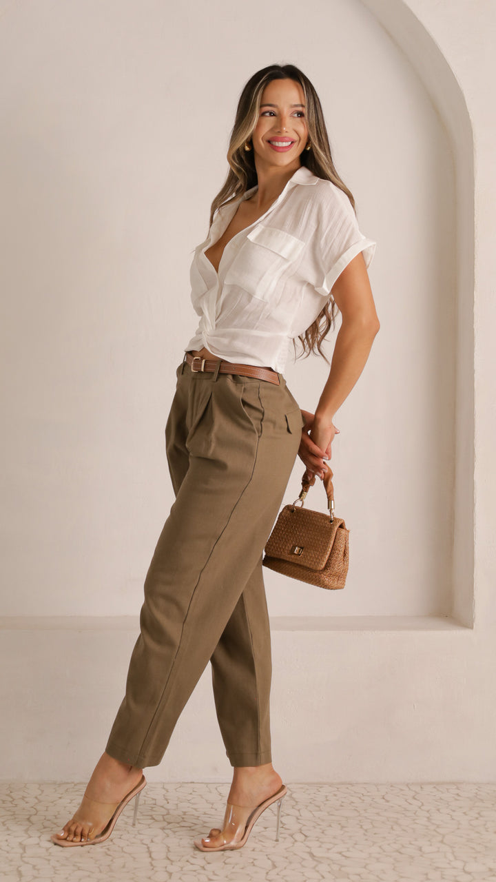 2 image side view_olive of Caside Pants