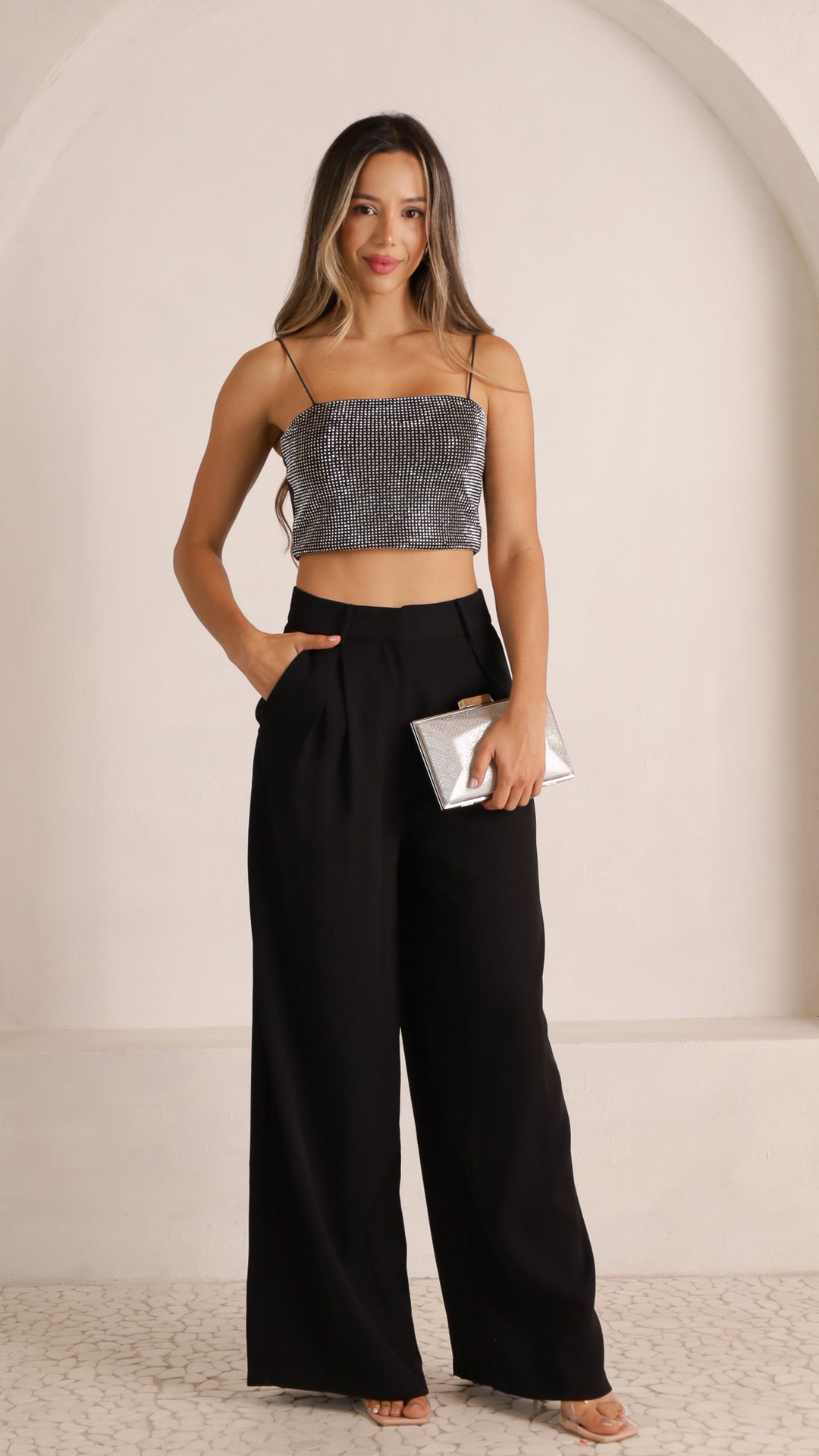 2 image front view_black of Vera Top