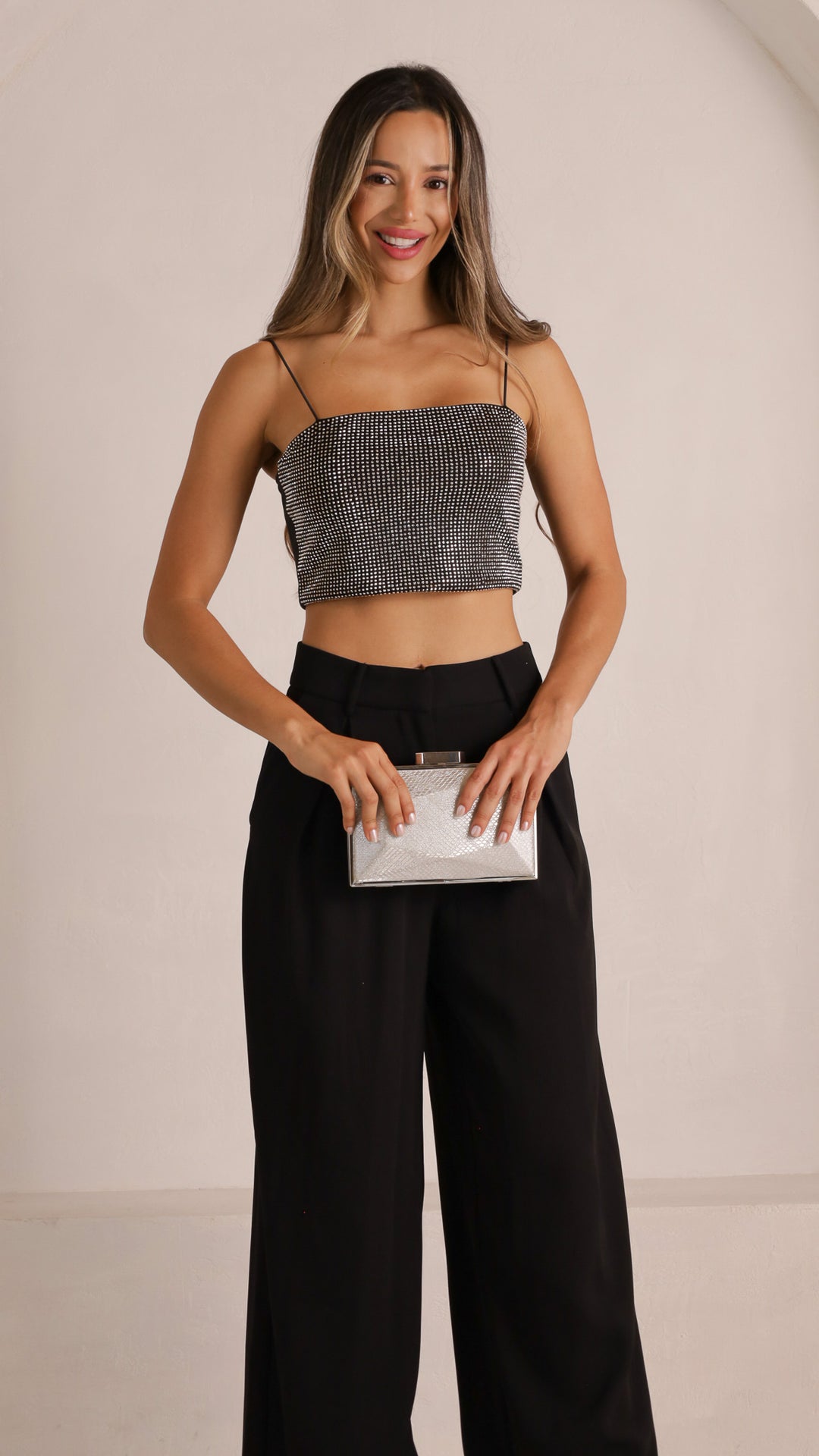 2 image front view_black of Vera Top