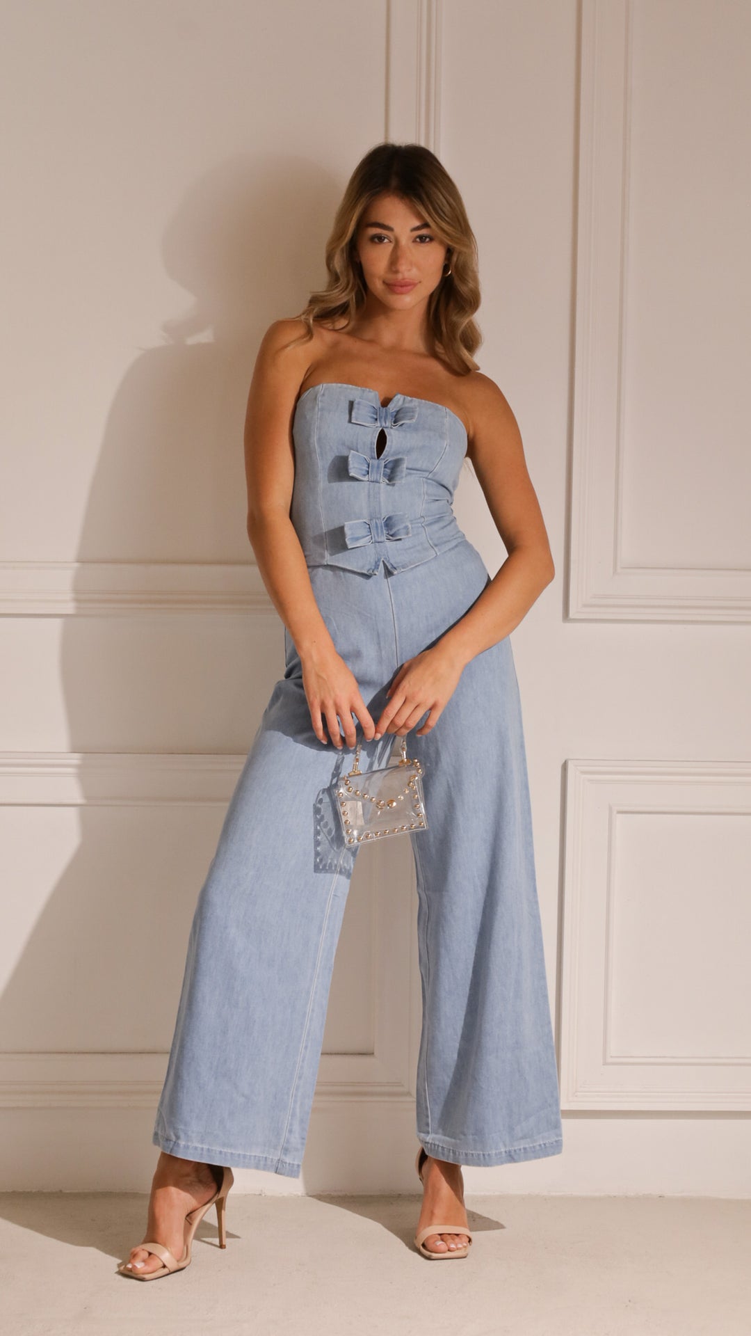front view image 4 of Alma Denim Jumpsuit